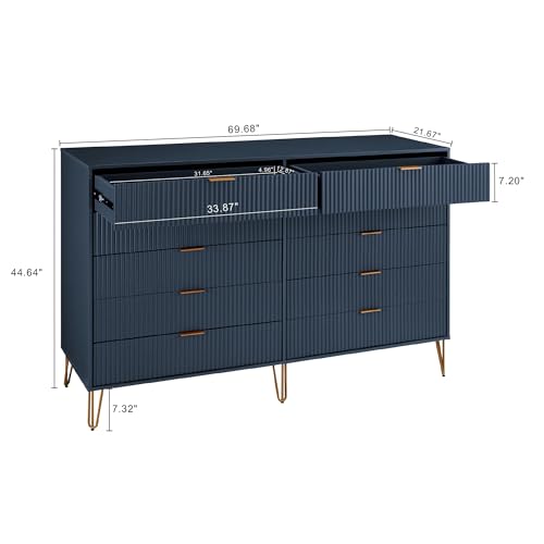 image for Manhattan Comfort Dumbo 3-Piece Modern Dresser Drawer and Nightstand S