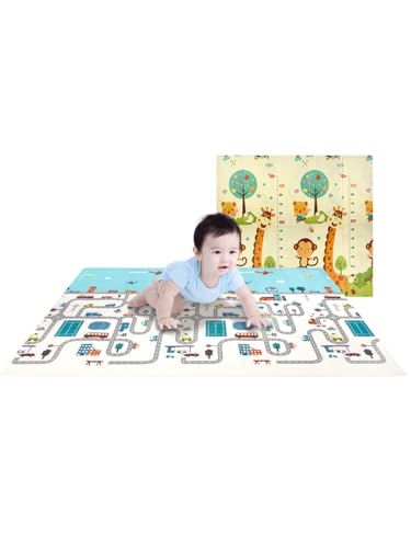 Tapete Infantil Emborrachado Tatame 8mm Dobrável Dupla Face Atividades (Pista) 1,80cm X 1,50cm