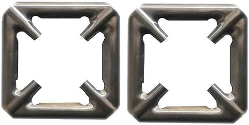 LUXURIA 2Pc Removable Square Shape Gas Burner Stand Iron Cast which Supports Small Utensils Vessels Vaghar Kadai Bowls Sauce Pans Tadka Pots Vati Chulha Stove Top Plate Support Jali Hot Bartan Holder