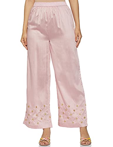 Image of Max Women's Embroidered Elasticated Regular Fit Palazzos
