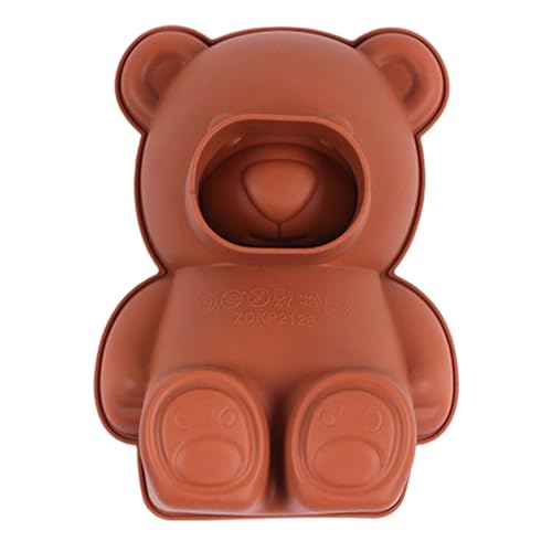 DIYEAH Molde grande de silicona para hornear con forma de oso 3D, molde antiadherente para tartas de animales, ideal para mousse, pasteles, pudines, chocolate y dulces.