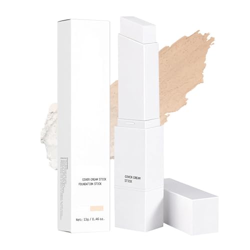 Color Changing Foundation Stick, Farbwechsel Foundation Stick mit Bürste, Cover Cream Sticks, Full To Medium Coverage Base Makeup für Alle Hauttypen (#01 Fair)