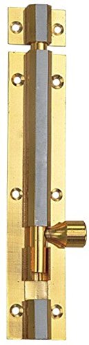 Smart Shophar Brass Hex Tower Bolt 10 Inches Gold Silver Pack of 1 Durable and Stylish Bolt for Gates, Fences, and Barn Doors Remarkable, Modern Design, Simplified Installation