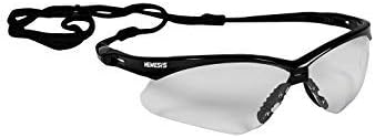 Jackson Safety V30 Nemesis Safety Glasses (25676), Clear with Black Frame, 12 Pairs/Case. Premium Pack