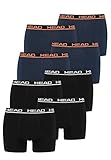 HEAD Men Boxershort 841001001 Basic Boxer 8er Pack, Farbe:Black/Blue Orange, Bekleidungsgröße:M