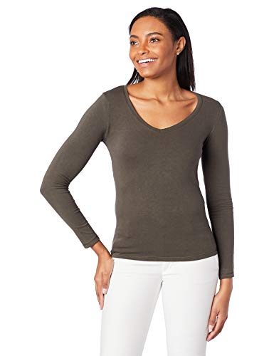 Camiseta Básica Gola V, Hering, Feminino, Verde, M