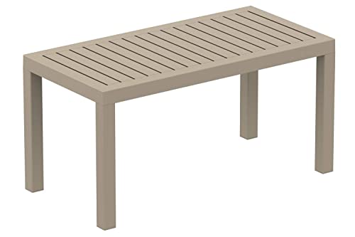 Table Lounge Ocean - Table de Jardin Résistante aux Intempéries et aux Rayons UV - Table de Terrasse ou Véranda en Plastique Solide - Coul, Couleur:Taupe