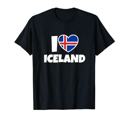 I Love Iceland avec le drapeau et le coeur T-Shirt