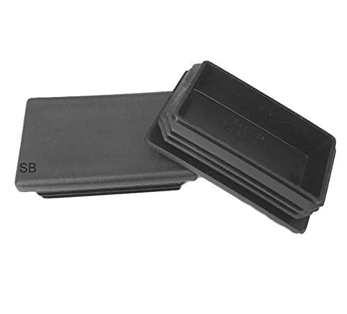 Image of (Pack of 2) Snap in Rectangular 3 inch x 2 inch Cap Plugs | 10-14 Ga Steel Pipes /Rods | Fence Post Finishing Inserts | Fitness Equipment End Caps