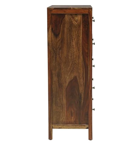 Image of MADE WOOD Solid Sheesham Wood Chest of Drawers, Provincial Teak Finish