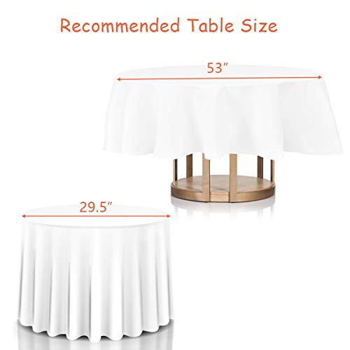 Giantex 10 Pcs Round White Tablecloth 90-Inch, Premium Polyester Table Cover, Machine Washable, Durable Table Cloths For Wedding Reception Restaurant Banquet Party (White, 90'') #TOP5