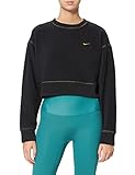Nike Damen W Nk Icnclsh FLC Thrma Top Gd Sweatshirt, Black/Metallic Gold, S