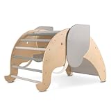 Beeloom Elephant Pikler – Arco de Escalada Plegable de Madera Natural para Niños, Diseño Elefante Divertido y Seguro, Ideal Desde 24 Meses, para Desarrollo Motriz y Juego Activo