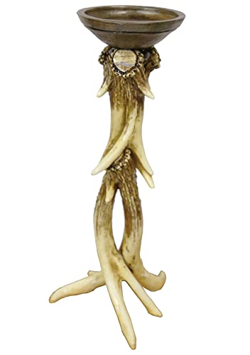 Candle Stick Holder In Rustic Faux Deer Antler Design Pillar Candle Holder 14" For Cabin Hunting Lodge Décor #TOP2