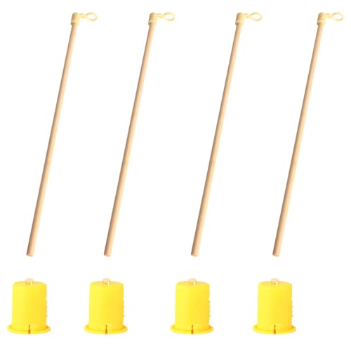 4 PCS Palo de Linterna Y 4 PCS Mini Luz, Palo de Linterna LED, Linternas Palos, Luces para Linternas de Papel, Adecuado para Halloween, Día de San Martín, Fiestas Infantiles