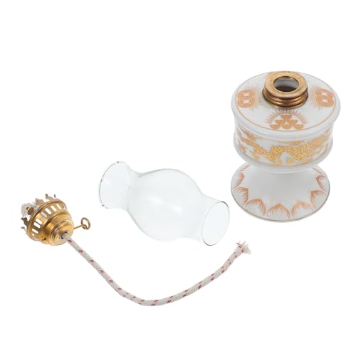 NUOBESTY Lámpara de Aceite Antigua de Cerámica con Diseño Doble Dragón Lámpara de Queroseno para Uso en Interiores Decoración Tradicional para Eventos Festivos Luz Continua Portátil