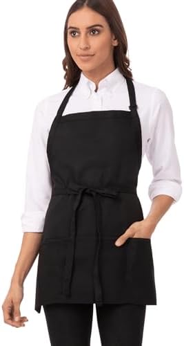 Chef Works Unisex Three Pocket Apron, Black, One Size