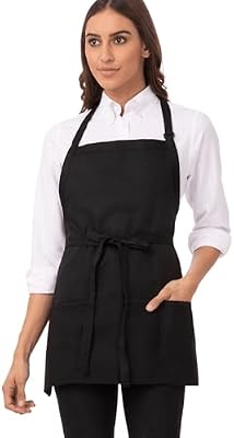 Chef Works Unisex Three Pocket Apron: Professional Black Kitchen Apron, One Size