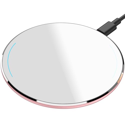 TOZO New Anti-Slip Wireless Charger 15W Max Fast Wireless Charging Pad Compatible with iPhone 16/16 Plus/16 Pro Max /15/14/13/SE Series, Samsung Galaxy S24/S23 Series (No AC Adapter), Rose Gold