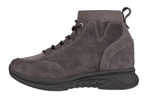 Image of CALTO Men's Invisible Height Increasing Elevator Shoes - Dark Brown Fashion High Top Technical Sneakers - 3 Inches Taller - S23203- Size 8 D(M) US