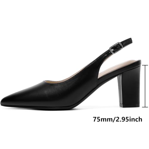 Image of RIBONGZ Sexy Slingback Pumps Elegant Dressy Heels for Women Closed Toe Pointy High Heels Wedding Bride Prom Party Evening Shoes