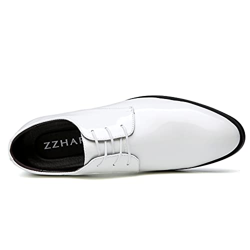 Image of ZZHAP Men's Pointed-Toe Tuxedo Dress Shoes Casual Slip-on Loafer