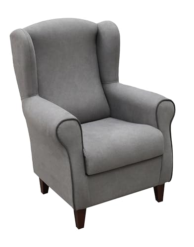 Acomódese Butaca orejera con Tejido Anti-Mancha Color beig, con Unas Dimensiones Muy apropiadas para Cualquier rincón del hogar: salón, Dormitorio. Ideal para la Lactancia, Ver la TV, Leer. (Gris)