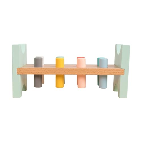 Owl & Fox Holz-Hammerbank Schlagbank mit Hammer & Stiften Montessori-Spielzeug zur frühkindlichen Entwicklung Für Jungen & Mädchen ab 12 Monaten