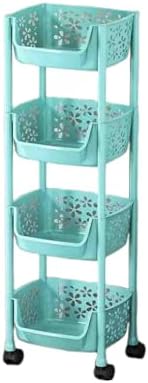 Storage Trolley - Multi-Layer Wheeled Rack for Household Storage, Space-Saving Design, Open Basket for Kitchen, Bathroom, Living Room, Office