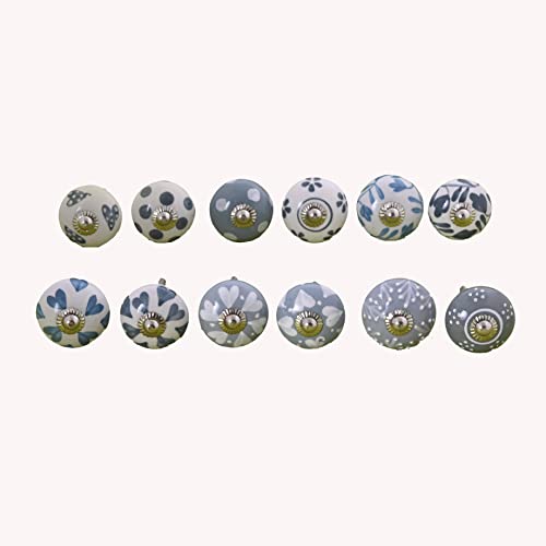 12 Pcs Anitque Ceramic Cupboard Cabinet Door Knobs Mix Multicolor Hand Painted Knobs Vintage Ceramic Cabinet Drawer Pull Door Knobs Drawer And Kitchen Furniture Set Floral Knobs By United Creation #TOP3