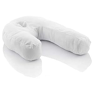 InnovaGoods – Oreiller Ergonomique U pour Position Latérale, Soutien Sommeil Réparateur, Confort Respirant Doux, Idéal Grossesse, Blanc, 39x57x14 cm, Polyester