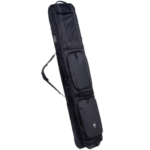 Lzyjckh Double Rolling Ski Bag Roller Snowboard Bags Padded Waterproof Snowboard Bag with Wheels for Air Travel, Fit Single Ski/2 Sets Skis,Black
