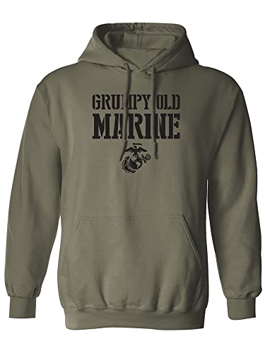 zerogravitee Grumpy Old Marine Adult Hooded Sweatshirt