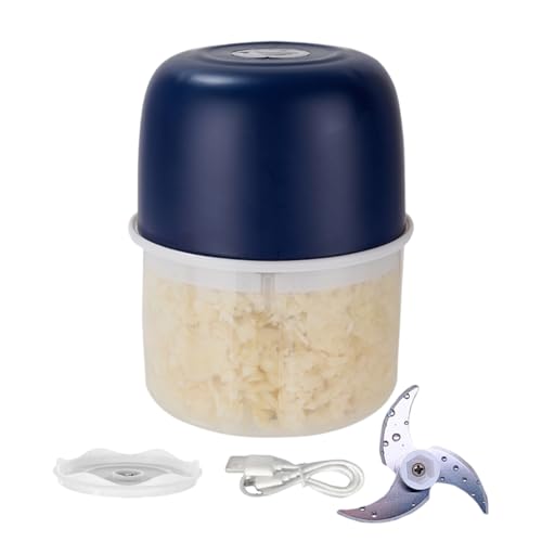 YRTUOP Picadora Eléctrica De Ajos - Triturador De Ajo Potente - Robot De Cocina Portátil Automático Multifunción Para Preparar Verduras Cebolla Jengibre Y Comida Para Bebés