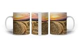 Motivetasse Geerntetes Weizenfeld – Frucht des Sommers 300ml, aus weißem Keramik/Kaffetasse/Geschenkidee