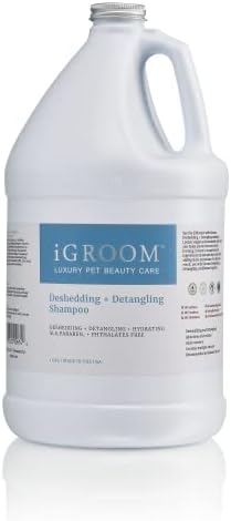 iGroom Deshedding & Detangling Dog Shampoo, Luxury Pet Beauty Care, Loosen Tangles + Unwanted Undercoat, Adds Shine + Volume, Made in USA, 1gal