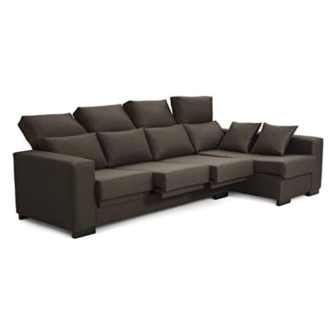 Tanuk Sofá Chaise Longue LYTIR 4 Plazas Marrón Cover