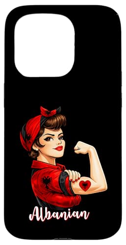 Proud Strong Albanian Girl Woman Girlfriend Albania Flag �X�}�z�P�[�X iPhone 15 Pro �p