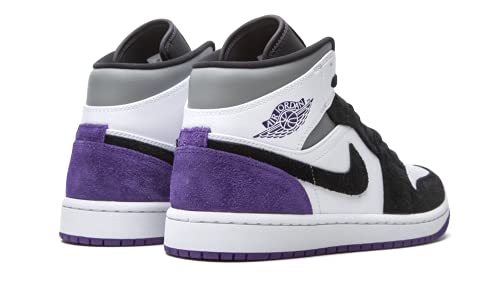 Image of Nike Women's WMNS Air Jordan 1 Mid Trainers, White Court Purple Black, 48.5 EU