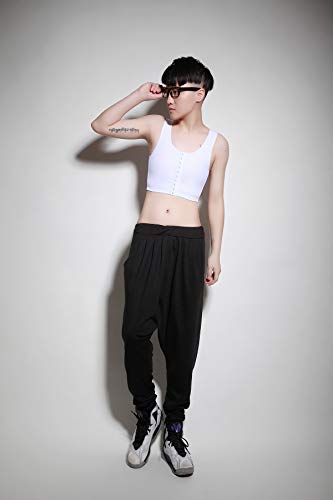 BaronHong Front 3 Row Hook élastique Respirant Binder Tomboy Trans Lesbiennes (Blanc, XS) – vue 7