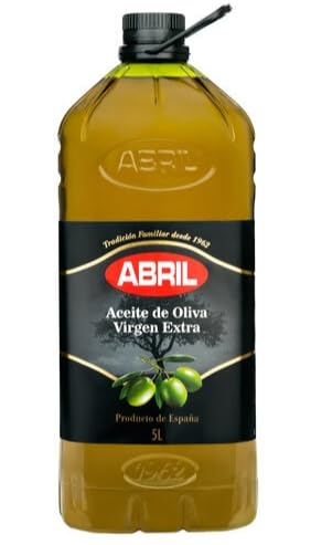 Huile d’Olive Vierge Extra ABRIL – Bidon 5 L – Extra Vierge, Saveur Méditerranéenne, Idéale pour Cuisine & Salades