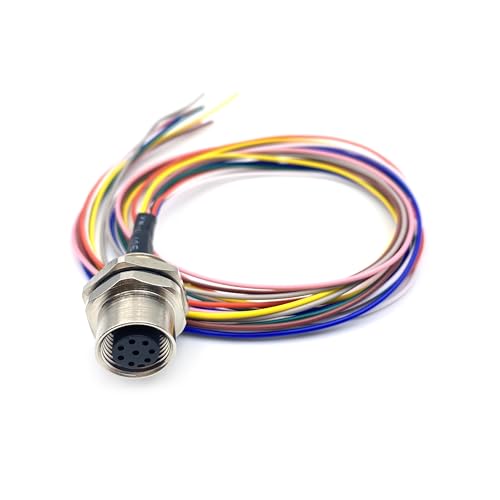 1.64ft M12 8 Pin A Code Conector Hembra Impermeable IP67 miniatura 1