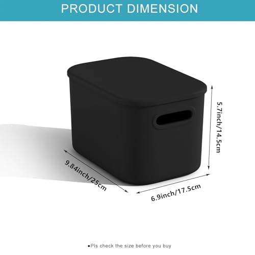 BOBIBOSS 8 Pack Black Storage Bins with Lids for Shelves, Plastic Storage Containers with Lids for Organizing, Stackable Storage Boxes with Handle, Black Storage Bins for Classroom, Craft, Snacks by BOBIBOSS - Image 6