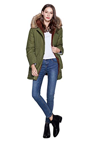 Freeprance Winter Coats for Women Parka Jacket Coat with Faux Fur Lining Hood Black1FSY0002_XAG_2XL
