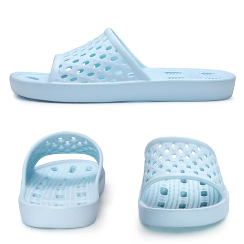 Image of Litfun Shower Shoes for Women Non-Slip Quick Dry Shower Slippers Lightweight Pool Sandals with Drain Holes for College Dorm, Beach, Bathroom & Gym
