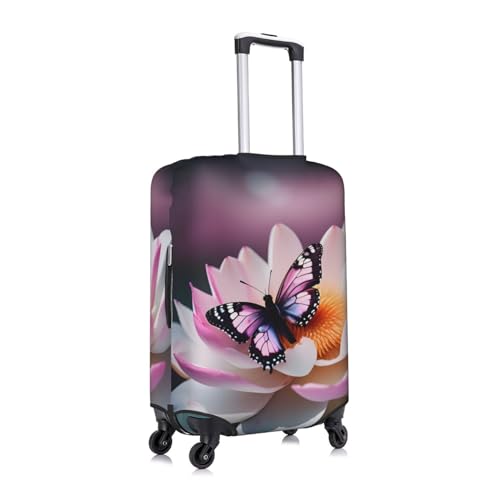 Luggage Cover Washable Suitcase Protector Anti-Scratch Suitcase Cover Fits 18-32 Inch Luggage,Pink Butterfly Print3