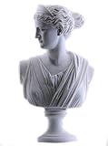 Material: Gussmarmor Artemis Diana Büste Kopf griechische römische Göttin Statue, handgefertigt, Skulptur 50,5 cm