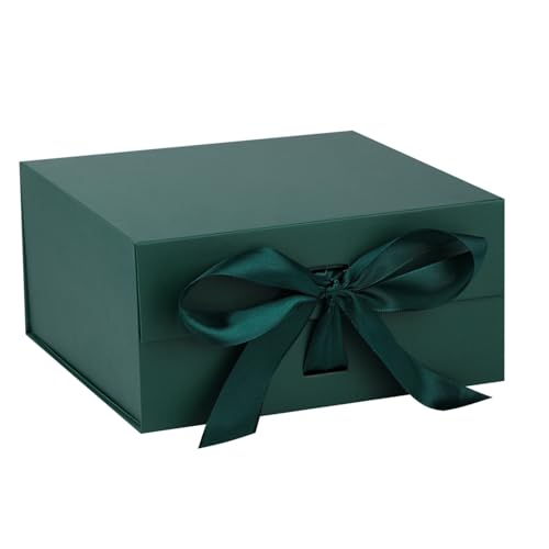 OEMVALATY Green Gift Box 14x12x5 Inches Gift Boxes with Lids for Presents with Magnetic Closure and Ribbon for Wedding Storage Birthday