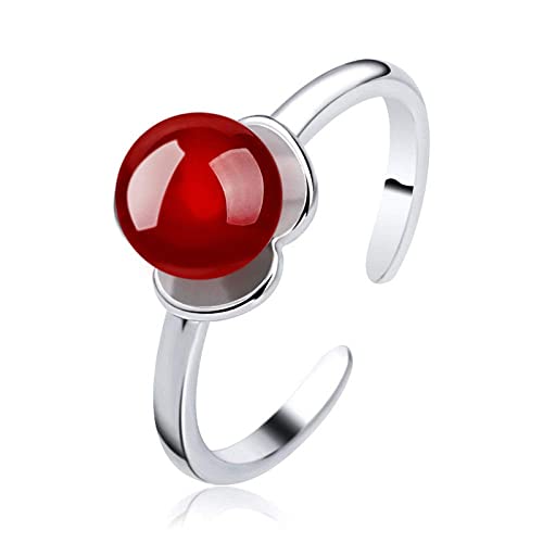 Bague réglable fleur rouge et perle rétro pour femme - Bijou fantaisie idéal soirée et mariage