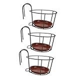 GANAZONO 3 Juegos Soportes de Macetas Colgantes de Hierro para Balcón Estantes Decorativos para Plantas Accesorios para Jardín Exterior y Terraza Soportes Duraderos para Tiestos y Flores